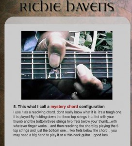 Richie Havens' mystery chord